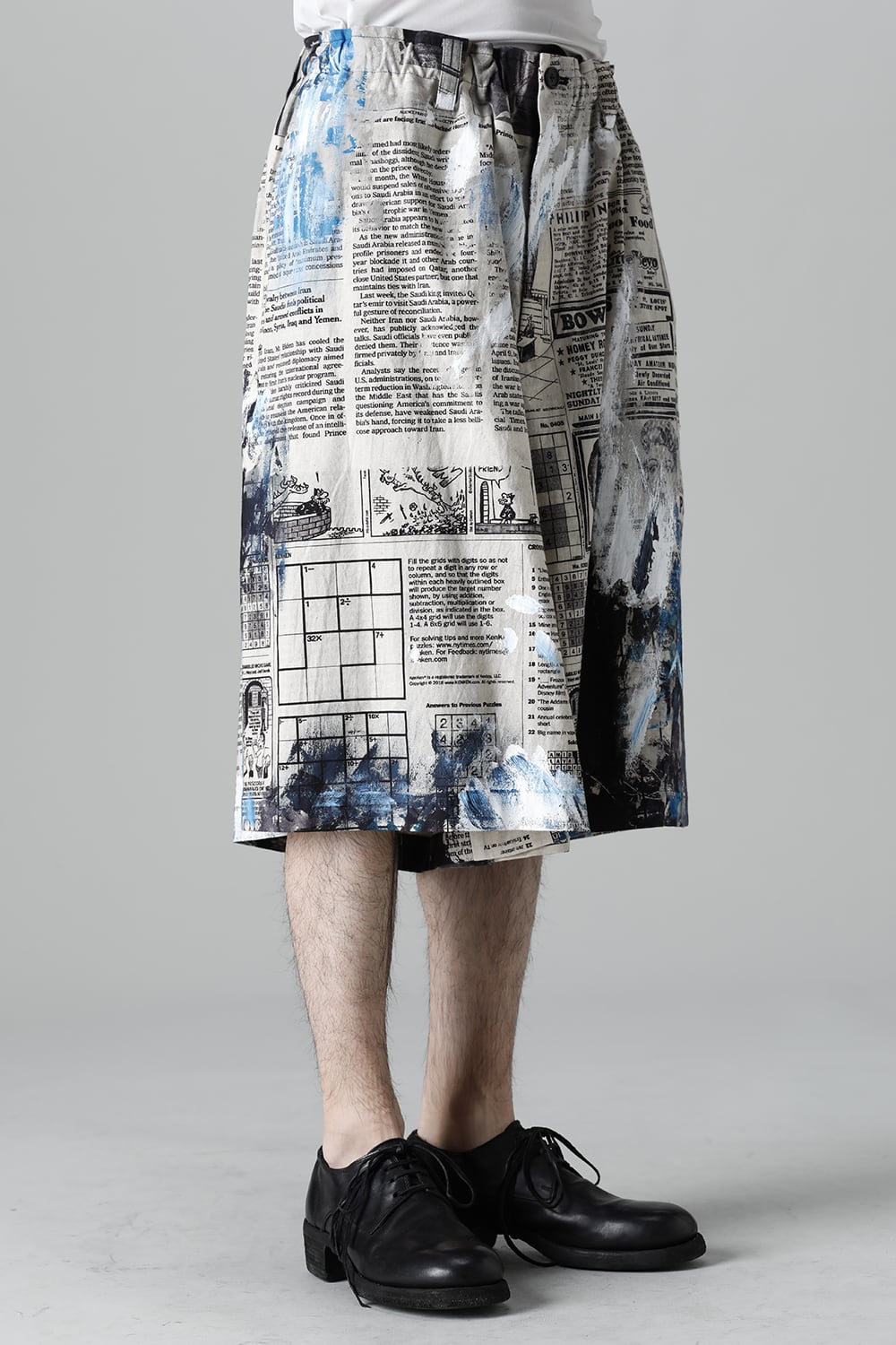 Newspaper Asakura Pattern Half Pants