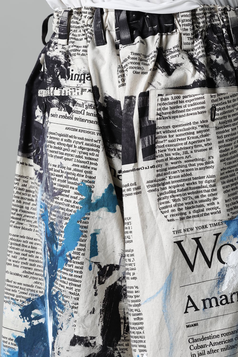 Newspaper Asakura Pattern Half Pants