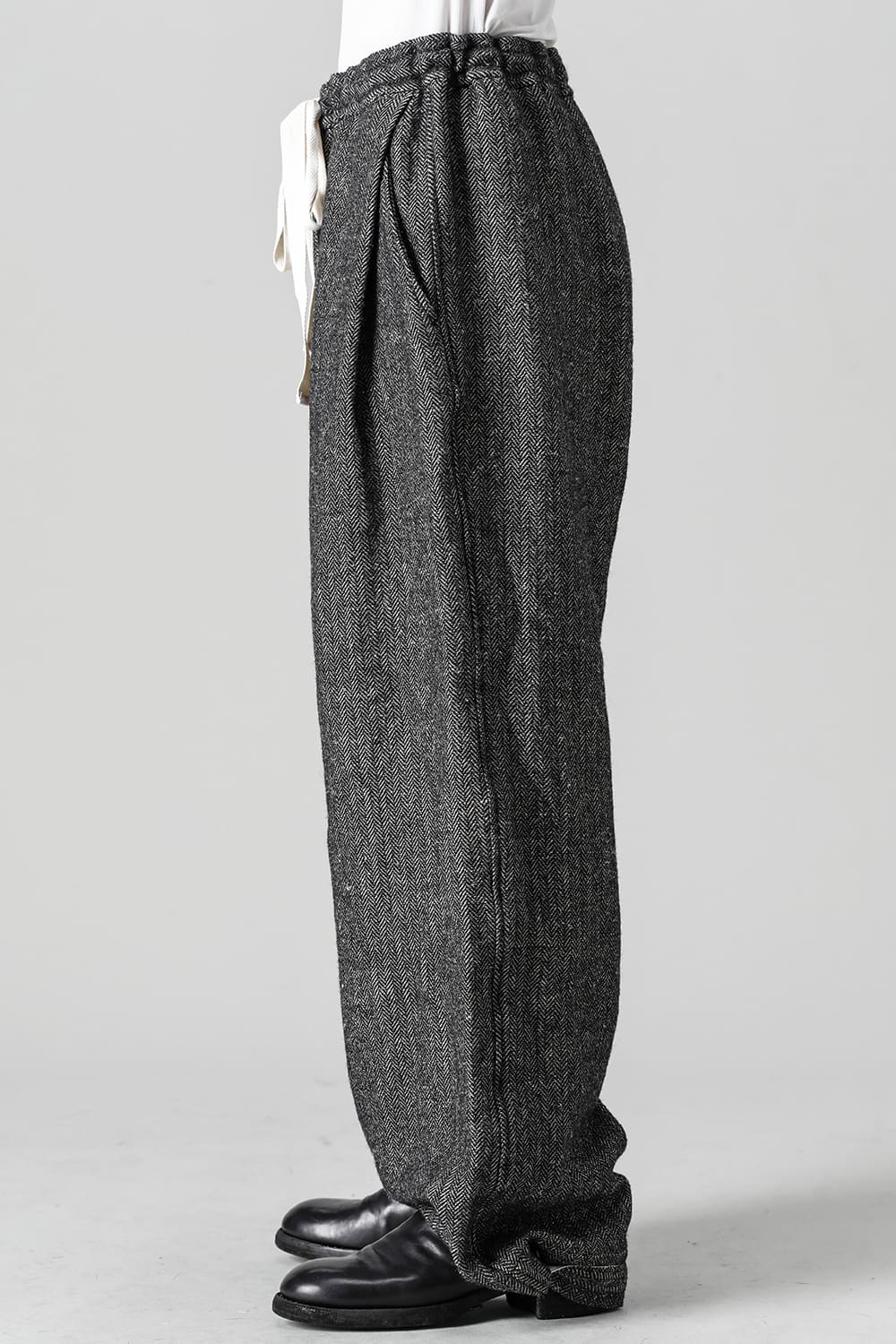 Wide String Trousers - Classic Herring Bone