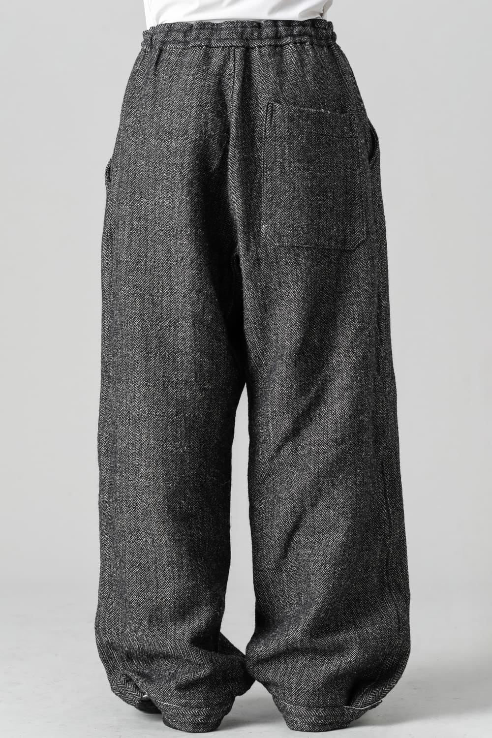 Wide String Trousers - Classic Herring Bone