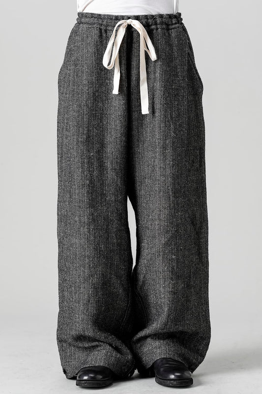 Wide String Trousers - Classic Herring Bone