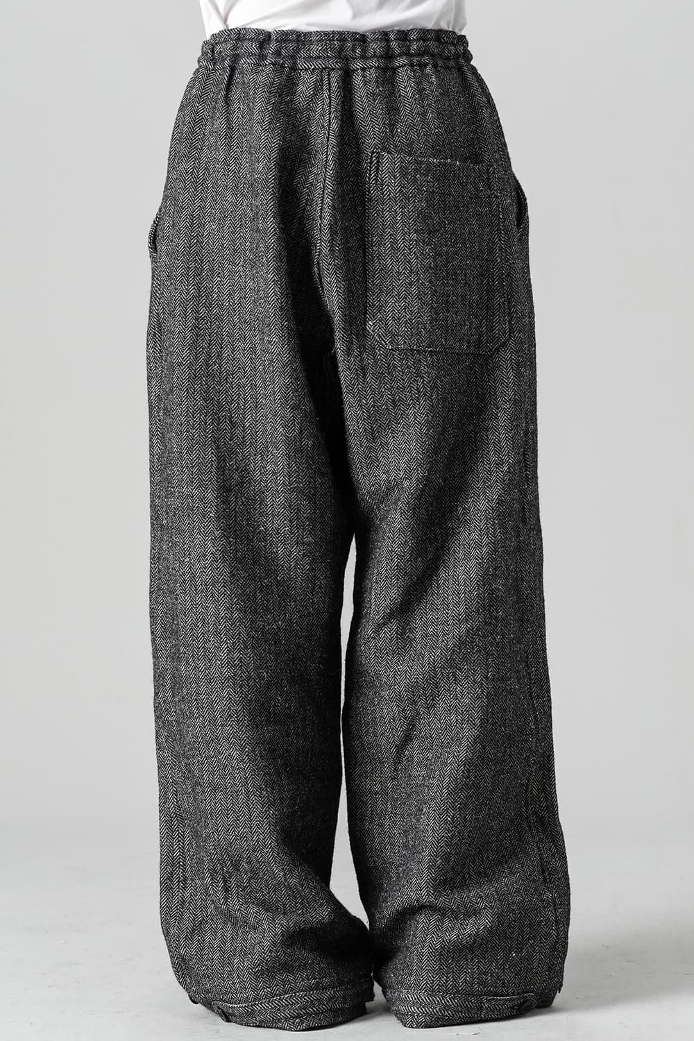 Wide String Trousers - Classic Herring Bone