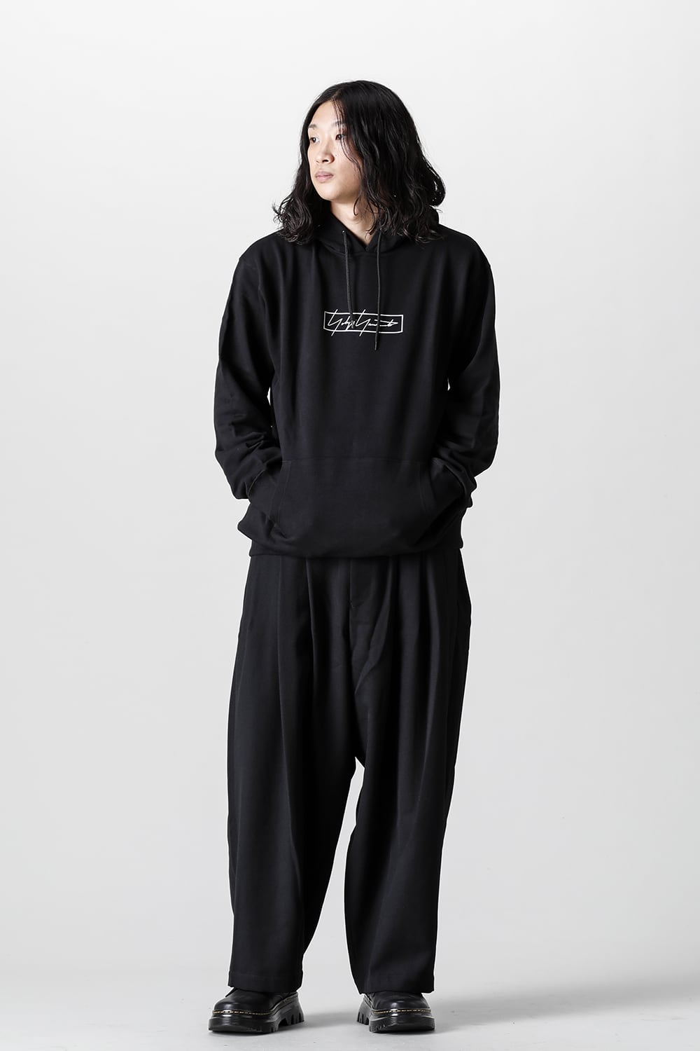 New Era × Yohji Yamamoto Front Logo print Hoodie