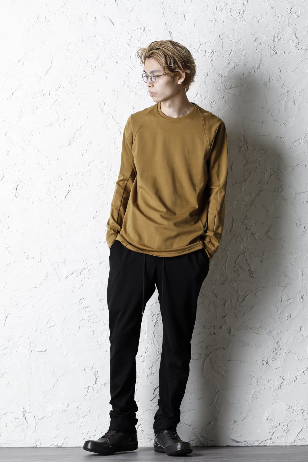 Long sleeve cotton jersey Dark Mustard