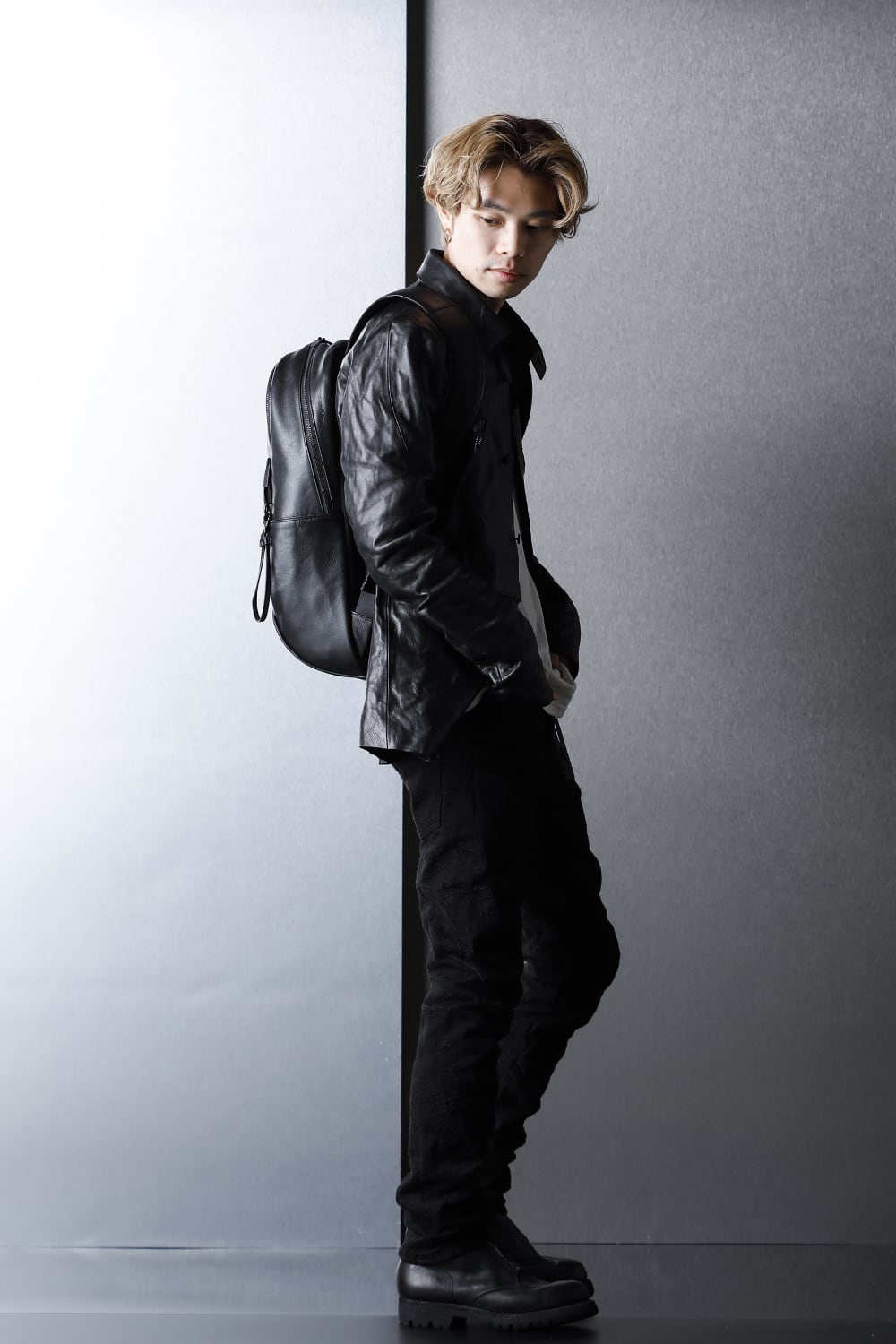 Leather backpack 'round double F'