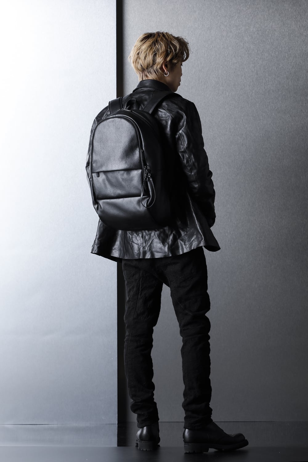 Leather backpack 'round double F'