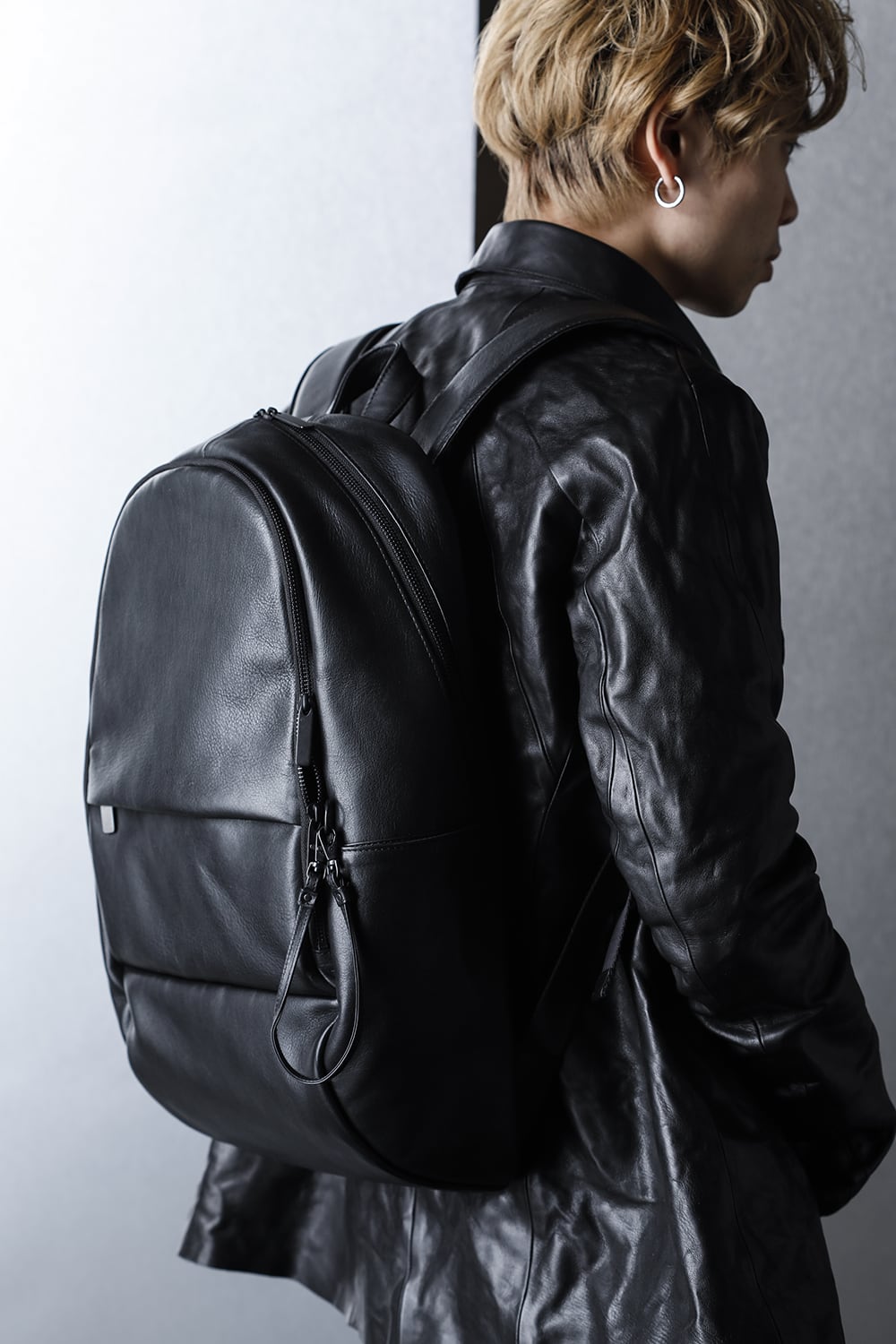 Leather backpack 'round double F'