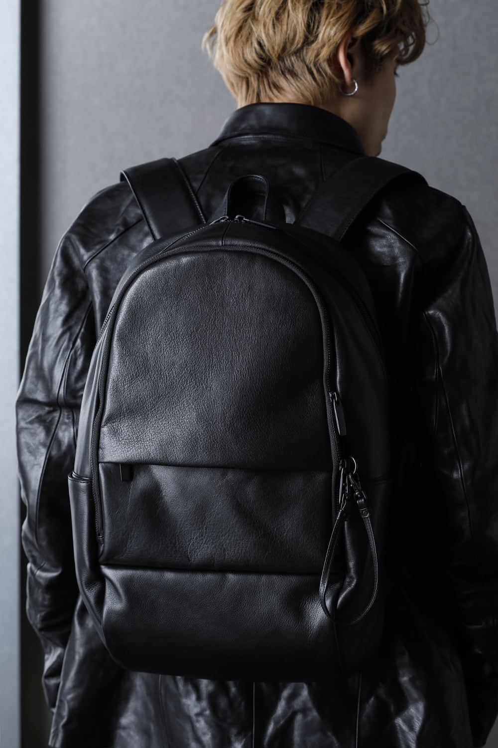 Leather backpack 'round double F'