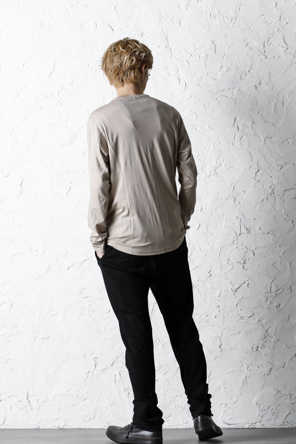 ロングスリーブ エジプシャン コットン ジャージー (SUVIN) ライトベージュ