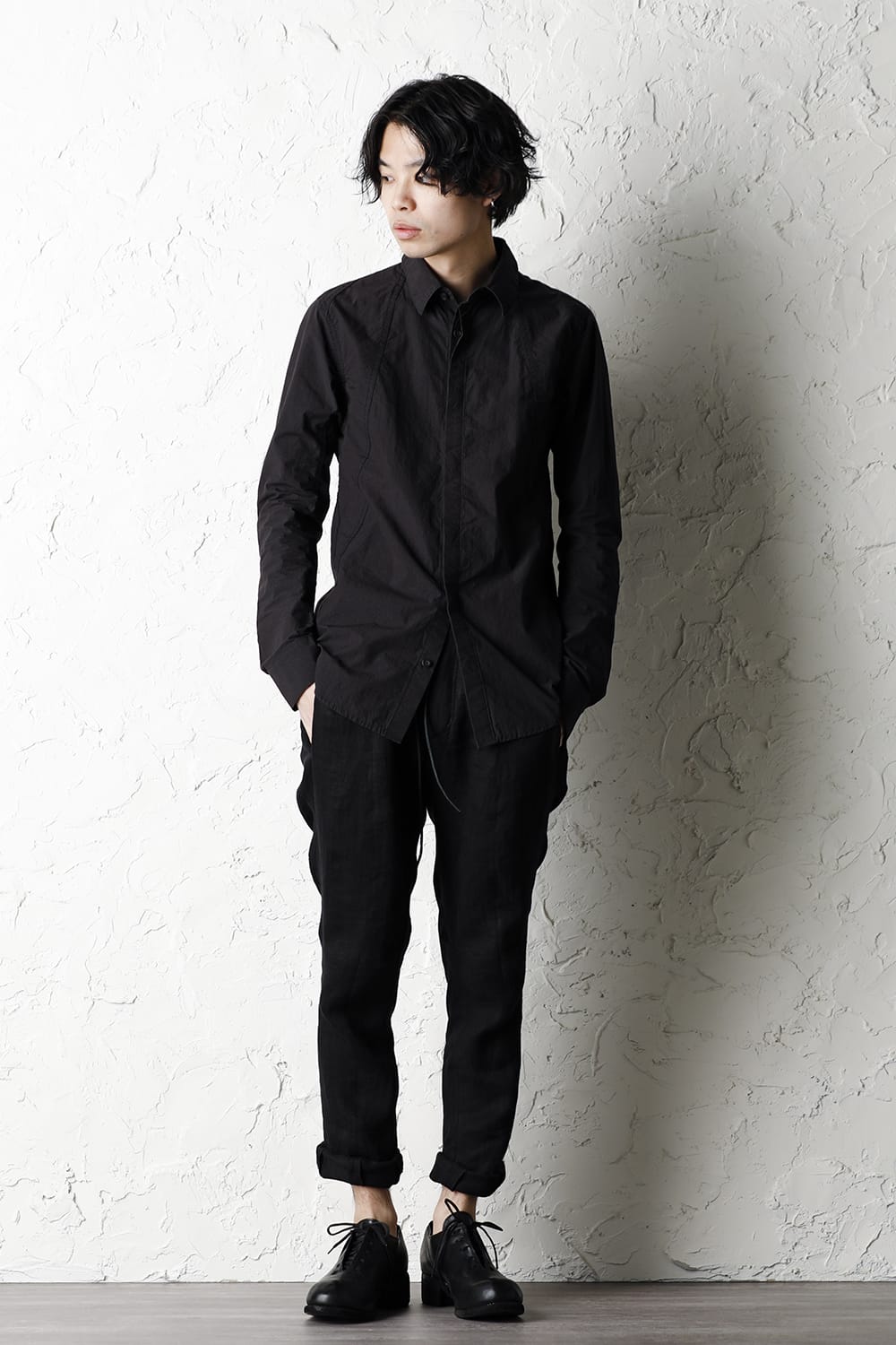 Light Typewriter Buckling Shirt Black