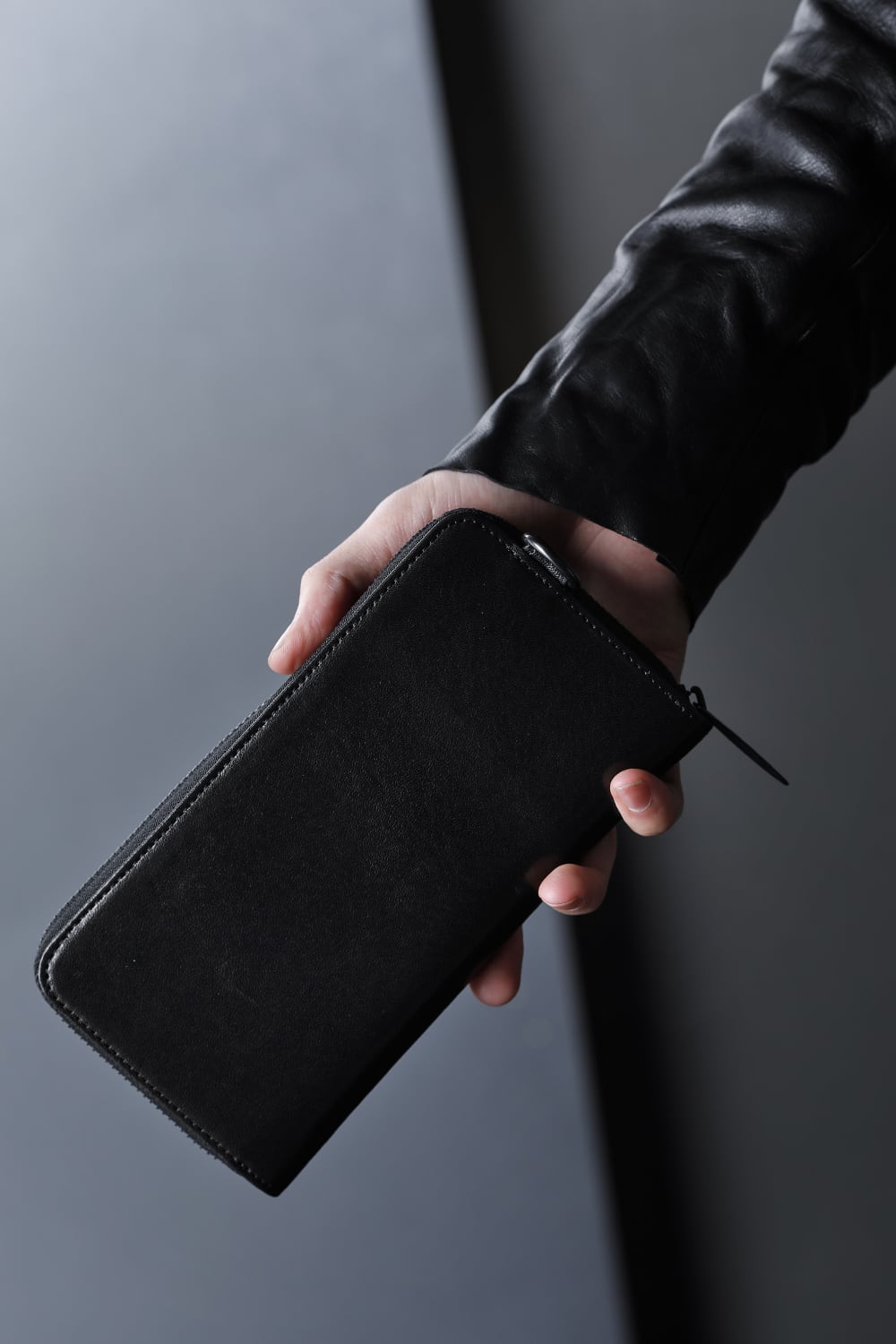 Leather long wallet fold 'minimal' shine 2