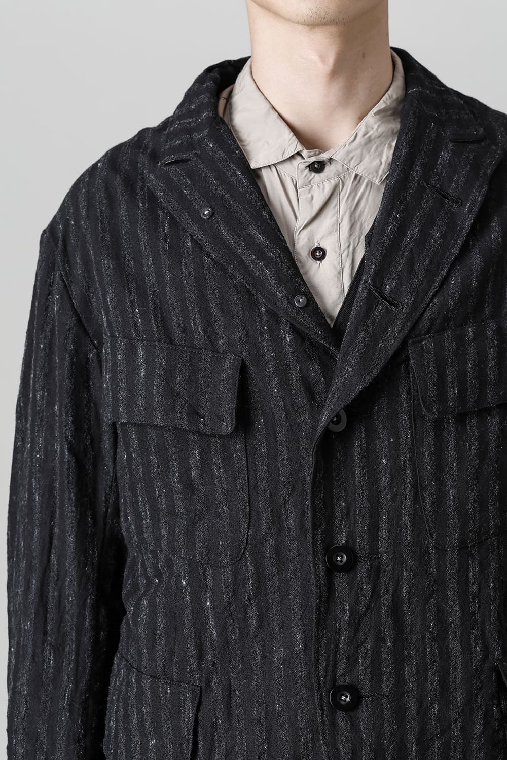 Single Layer 4pkt Blazer - Blurred Stripe