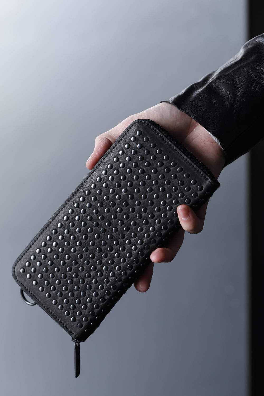 Leather long wallet fold 'all-studs' 2 DAL