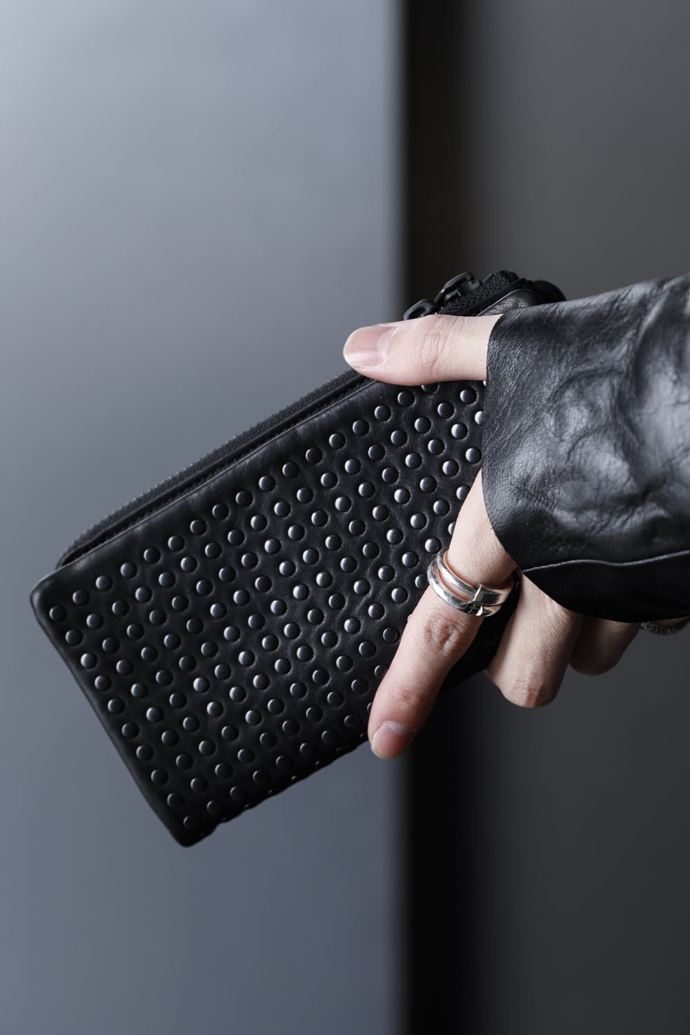 Leather long wallet 'all-studs' 2 DAL