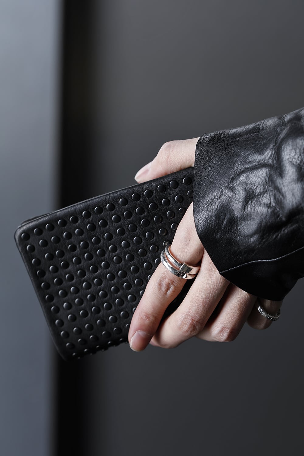 Leather micro wallet 'all-studs' 2 DAL