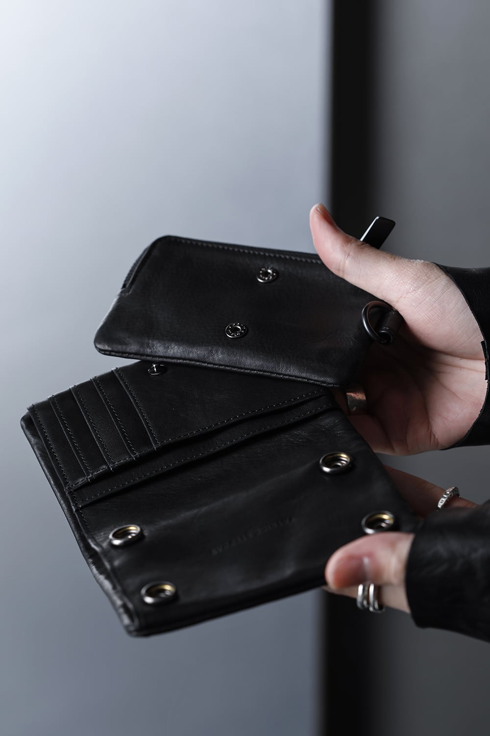 Leather micro wallet 'all-studs' 2 DAL