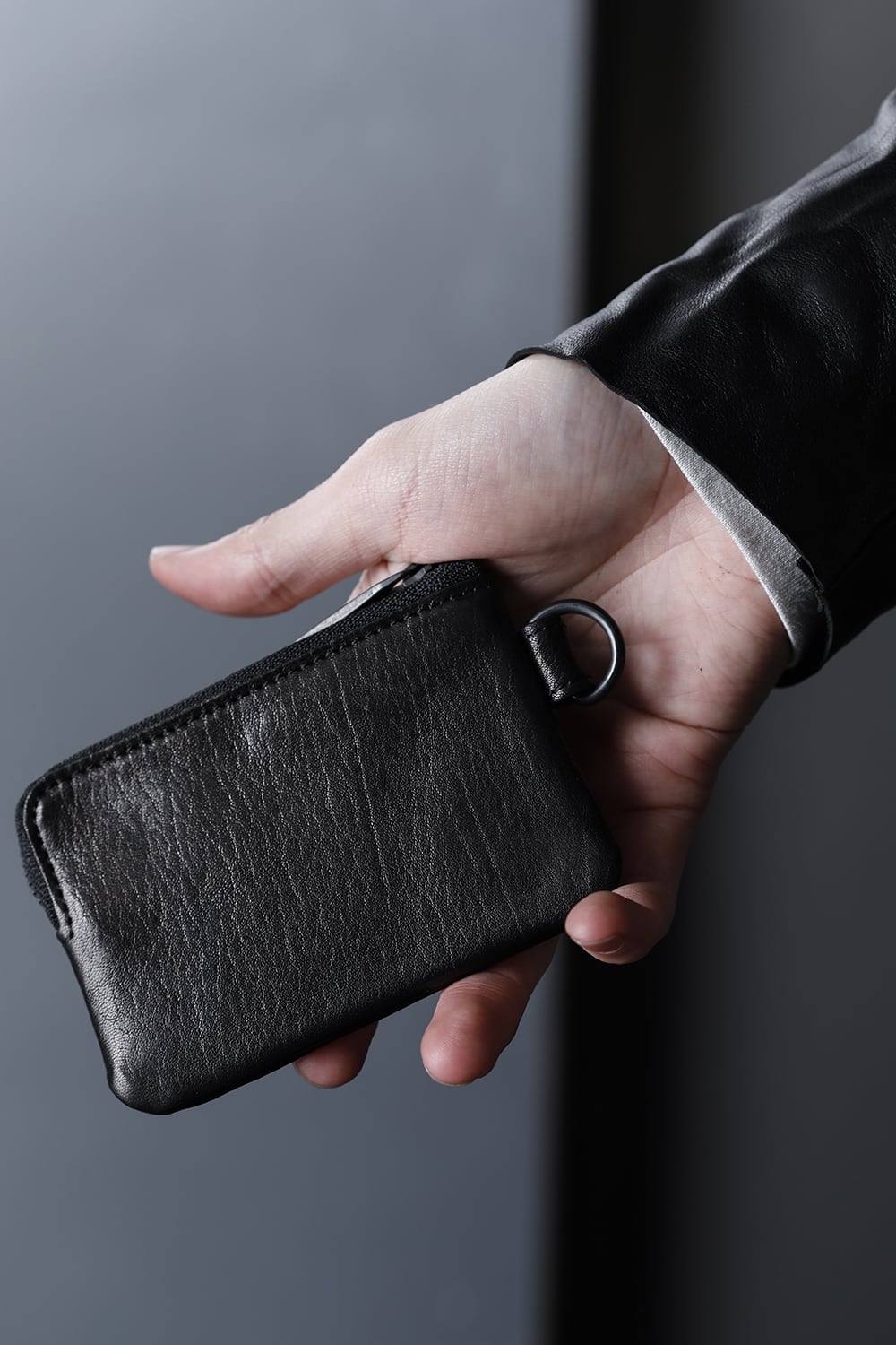 Leather coins case 'minimal' shine
