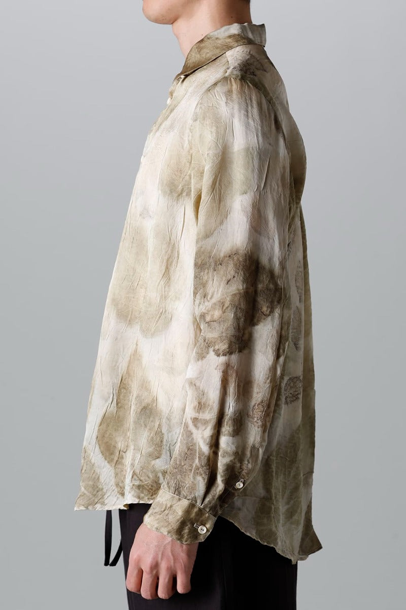 レギュラーカラーシャツ (リーフプリント)