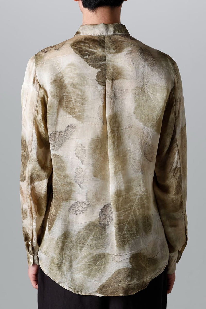 レギュラーカラーシャツ (リーフプリント)