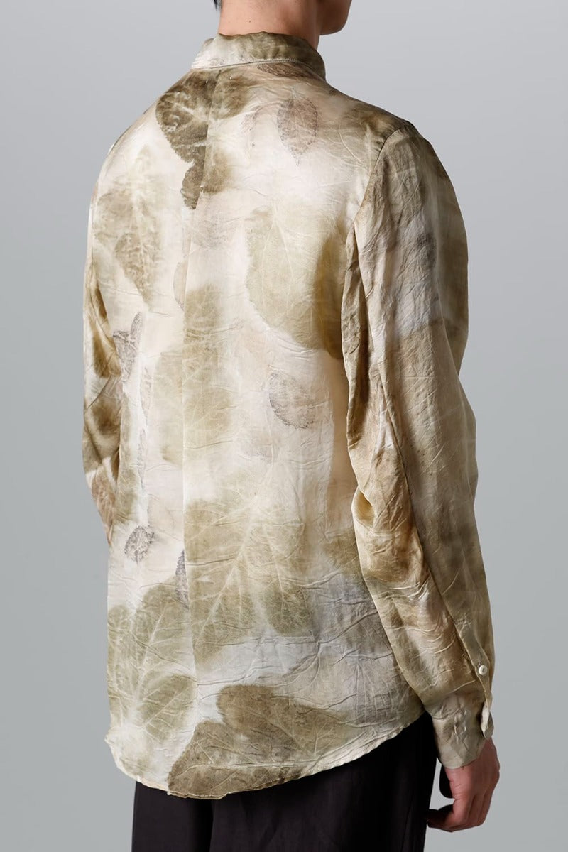 レギュラーカラーシャツ (リーフプリント)