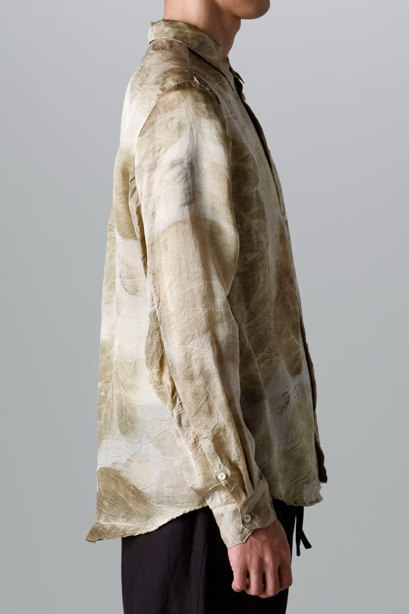 レギュラーカラーシャツ (リーフプリント)