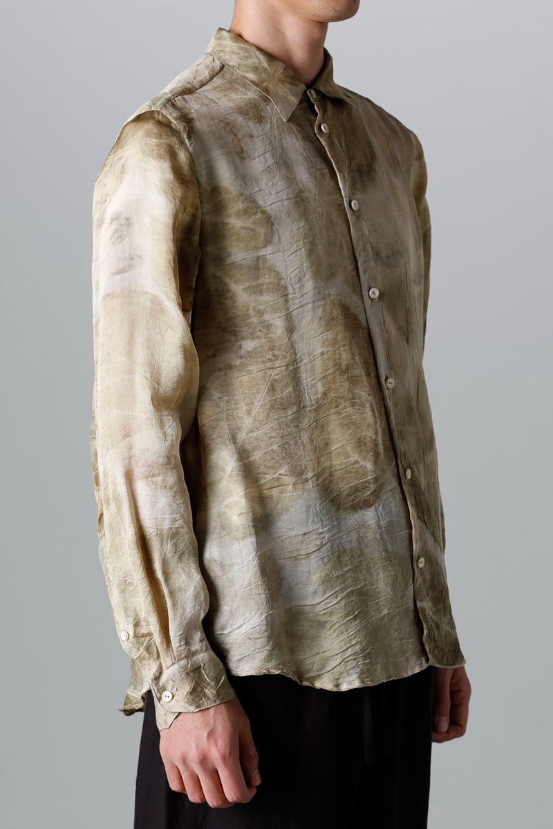 レギュラーカラーシャツ (リーフプリント)