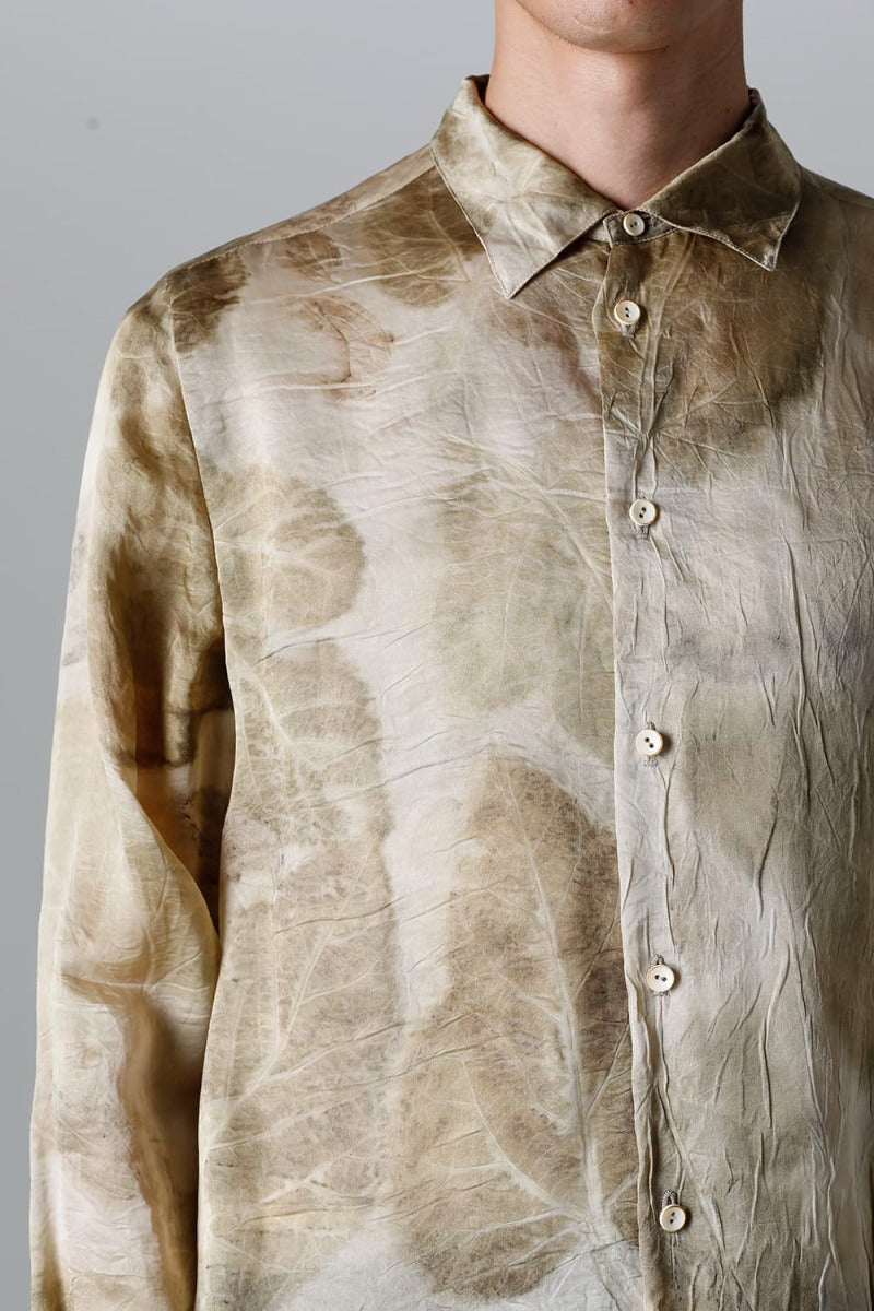 レギュラーカラーシャツ (リーフプリント)