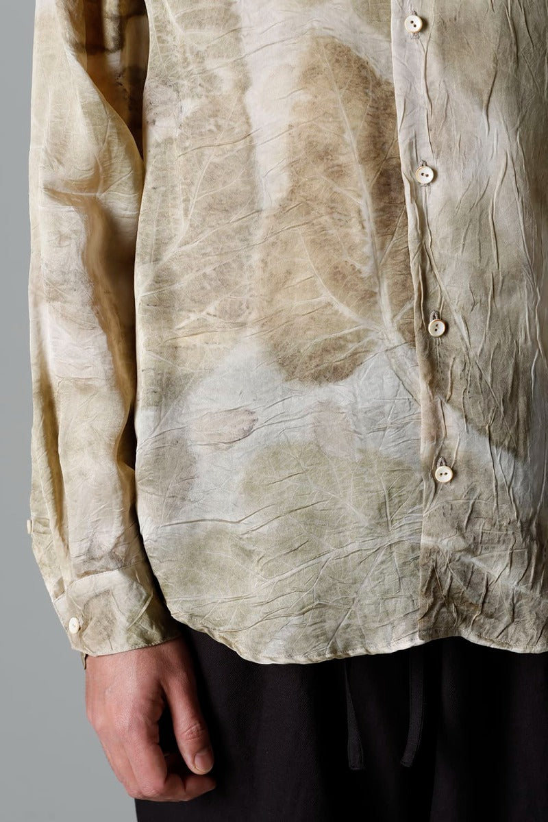 レギュラーカラーシャツ (リーフプリント)