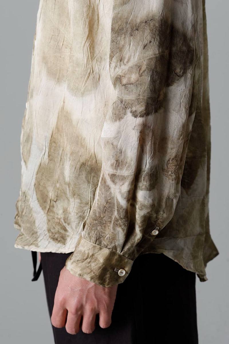 レギュラーカラーシャツ (リーフプリント)