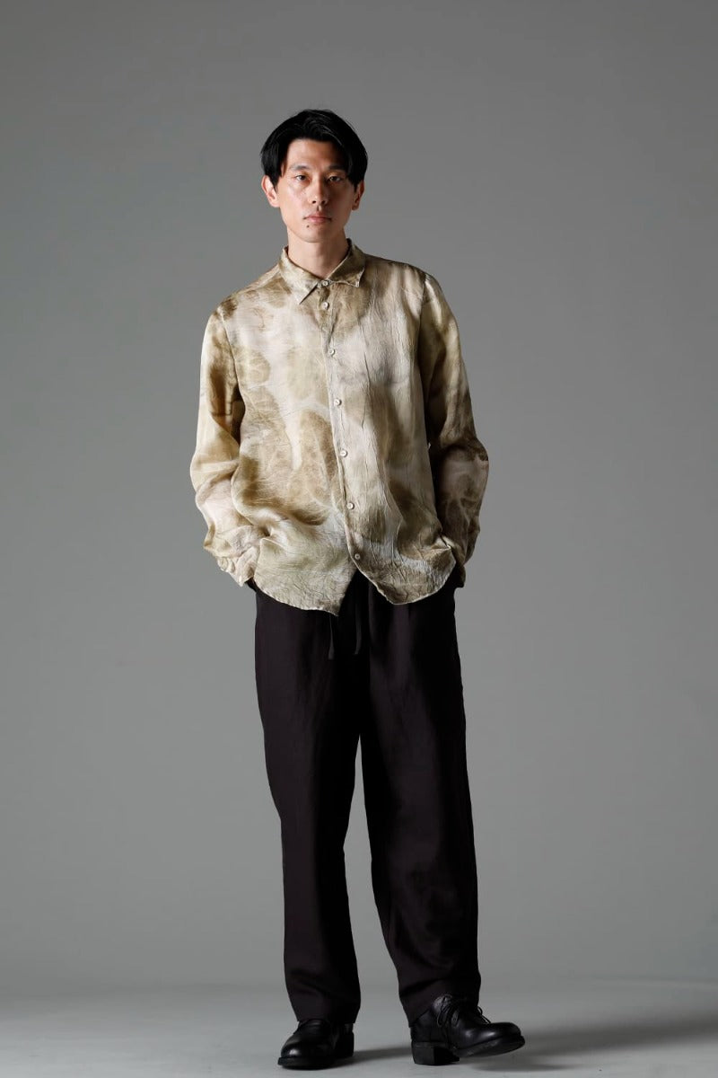 レギュラーカラーシャツ (リーフプリント)