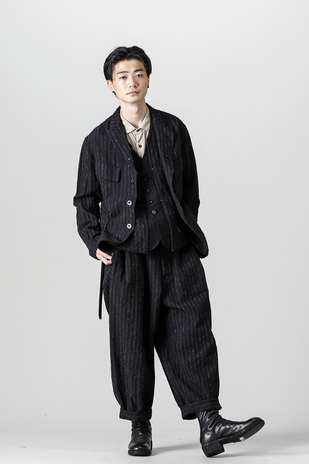 Tucked x 2 Trousers - Blurred Stripe