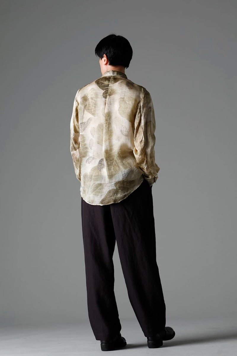 レギュラーカラーシャツ (リーフプリント)