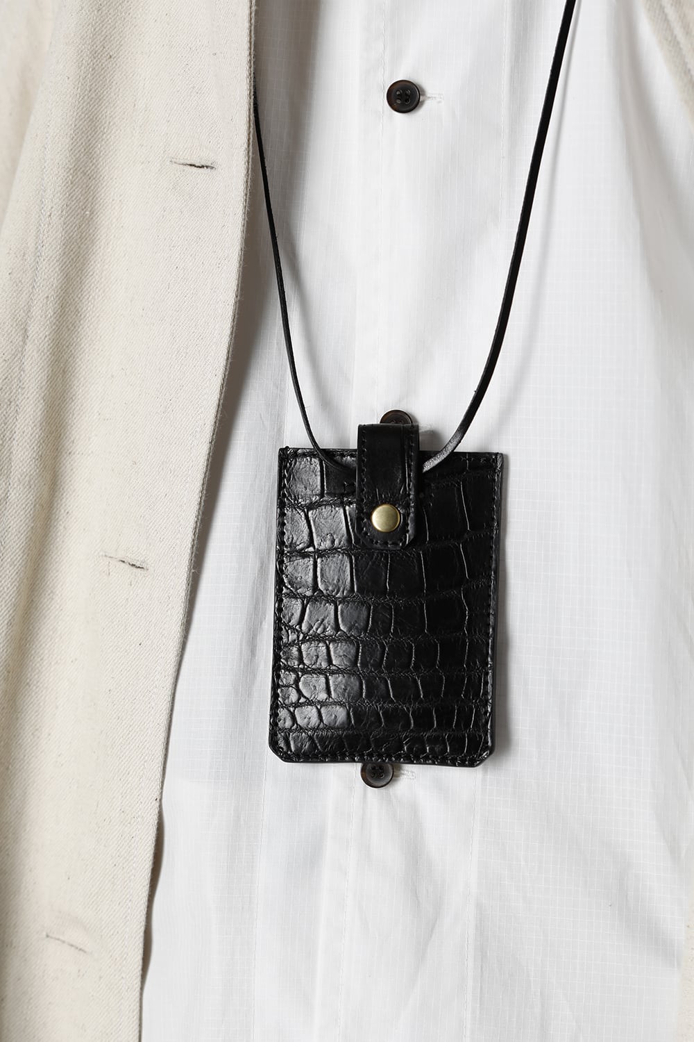 Slide Card Case - Crocodile Black