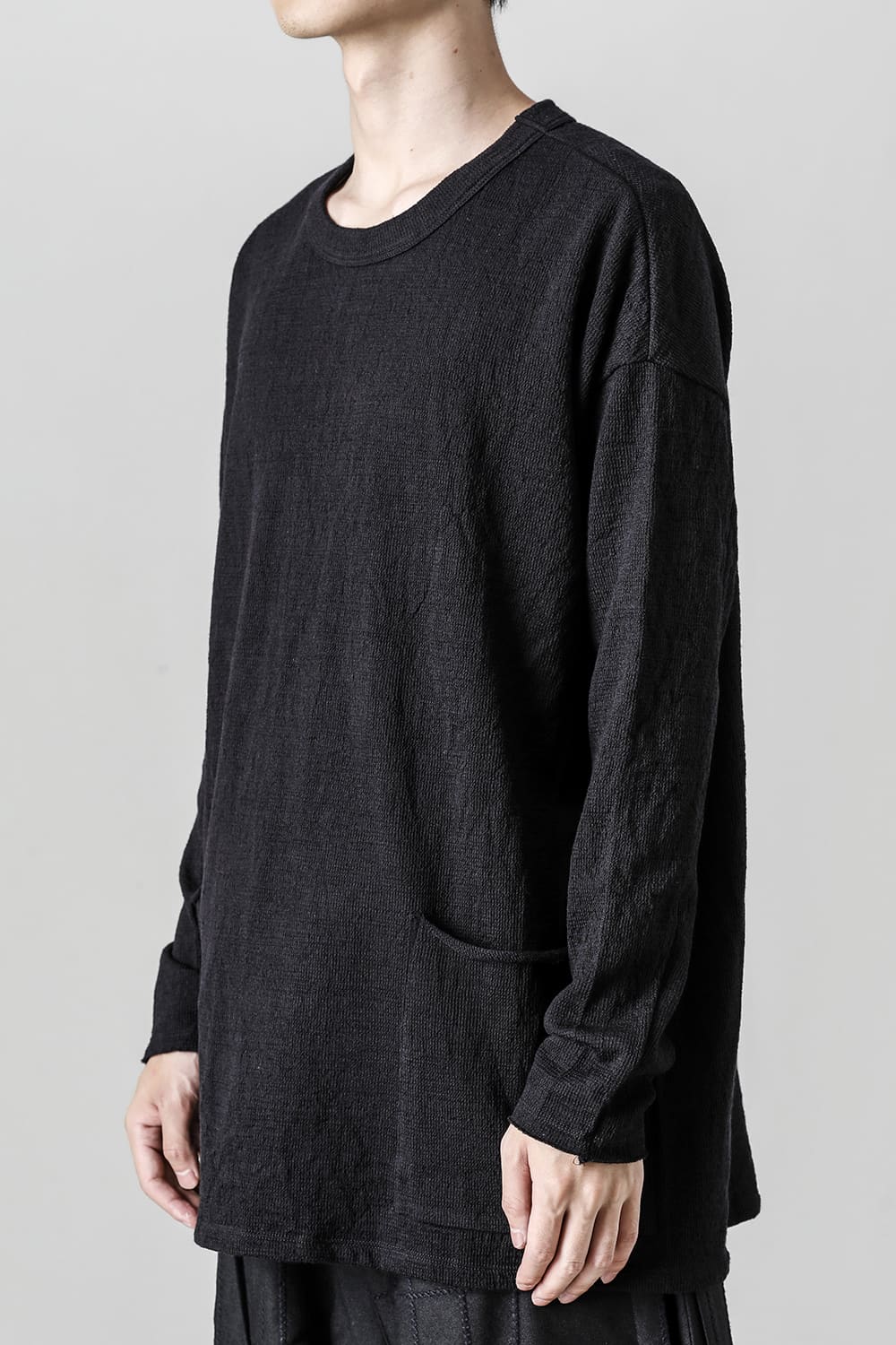 Side Pocket Wide Body Pullover Black