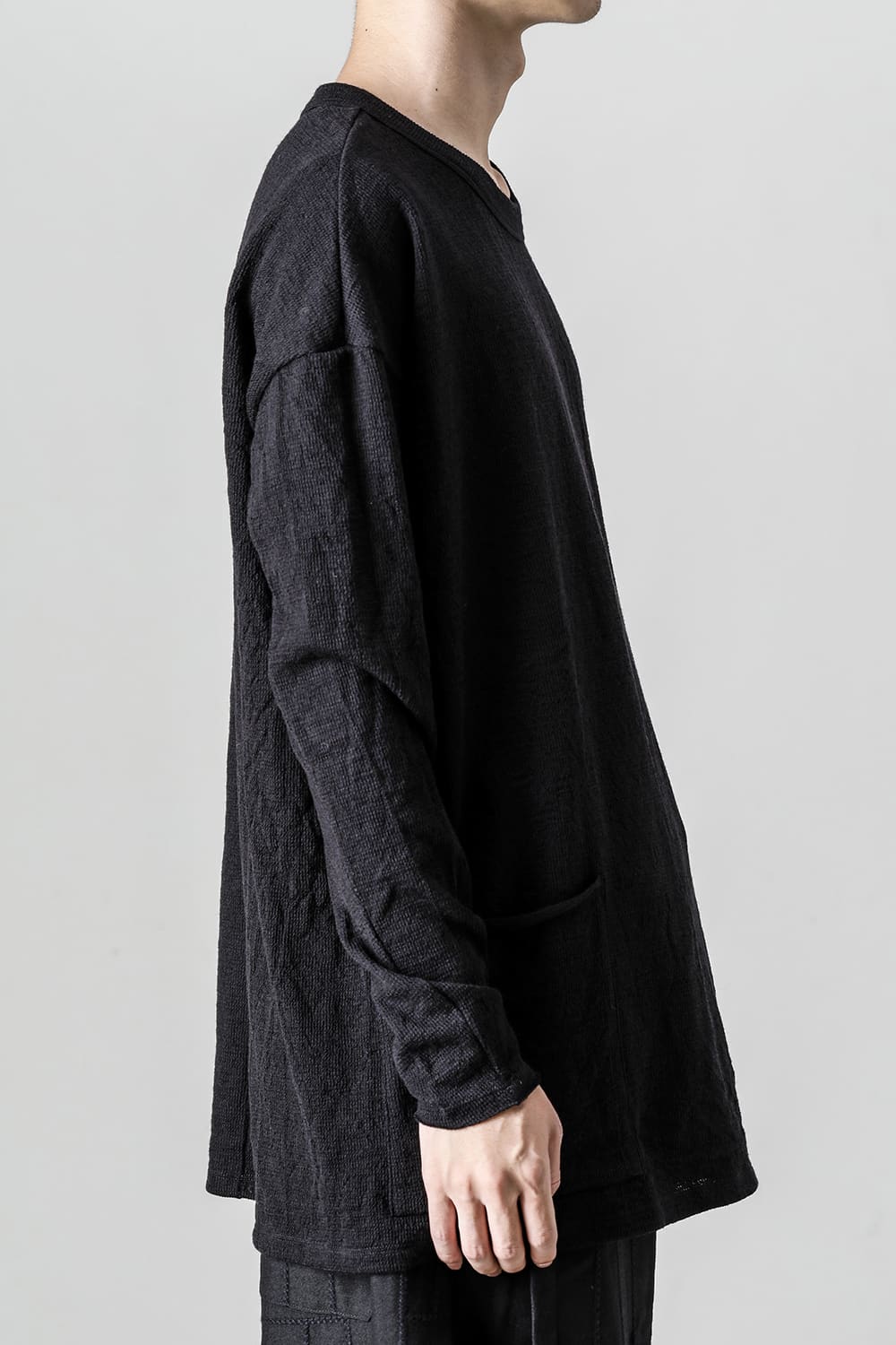 Side Pocket Wide Body Pullover Black