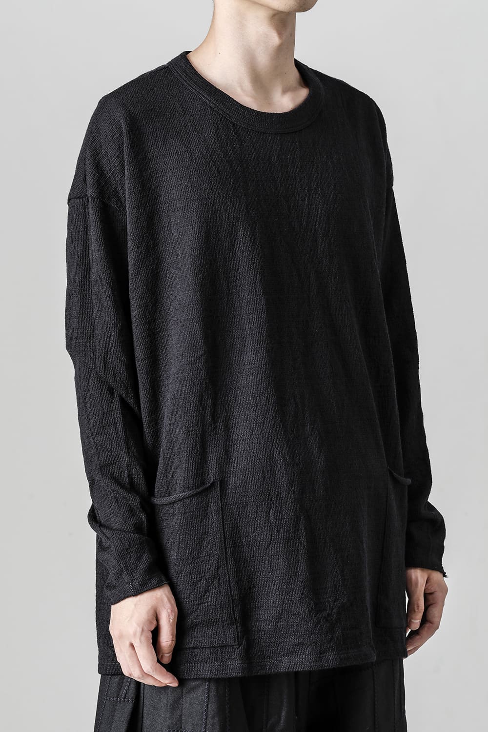 Side Pocket Wide Body Pullover Black