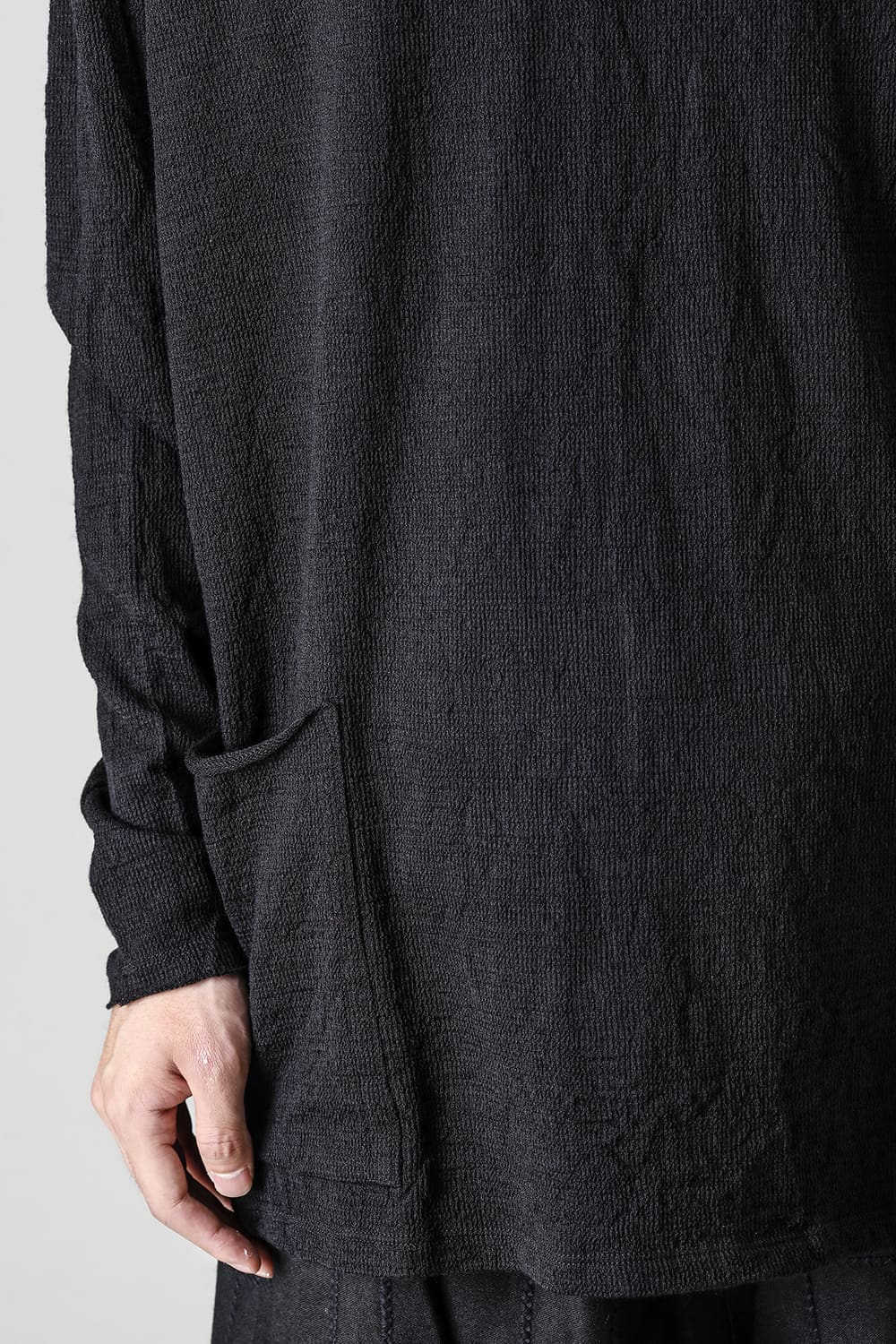 Side Pocket Wide Body Pullover Black