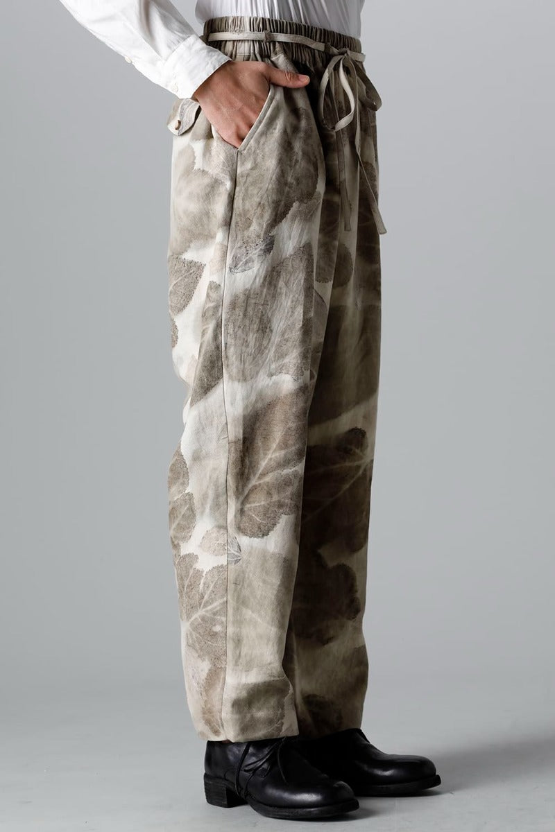 villa：Wide Easy Pants (Leaf Print)