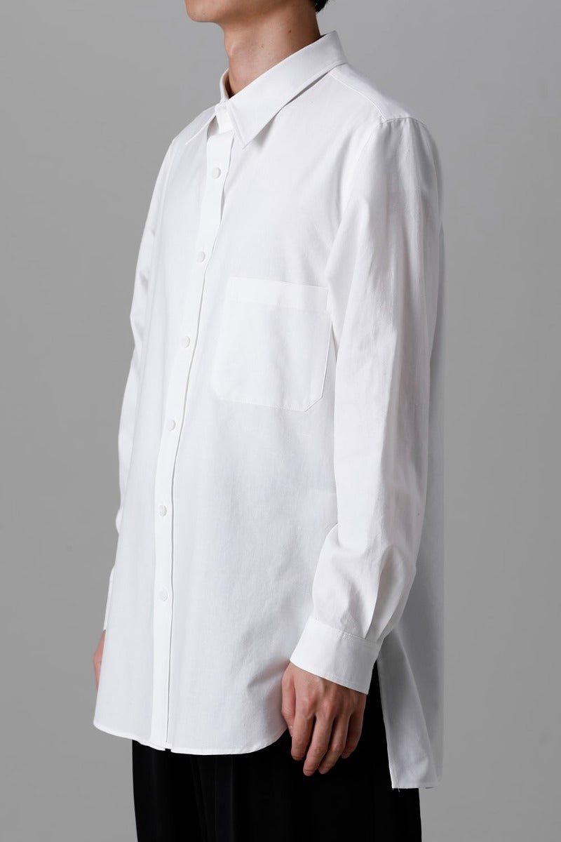 Shirt Collar Plaket Blouse  White