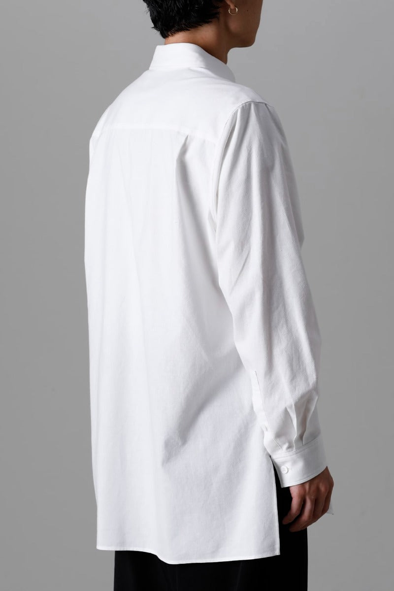 Shirt Collar Plaket Blouse  White