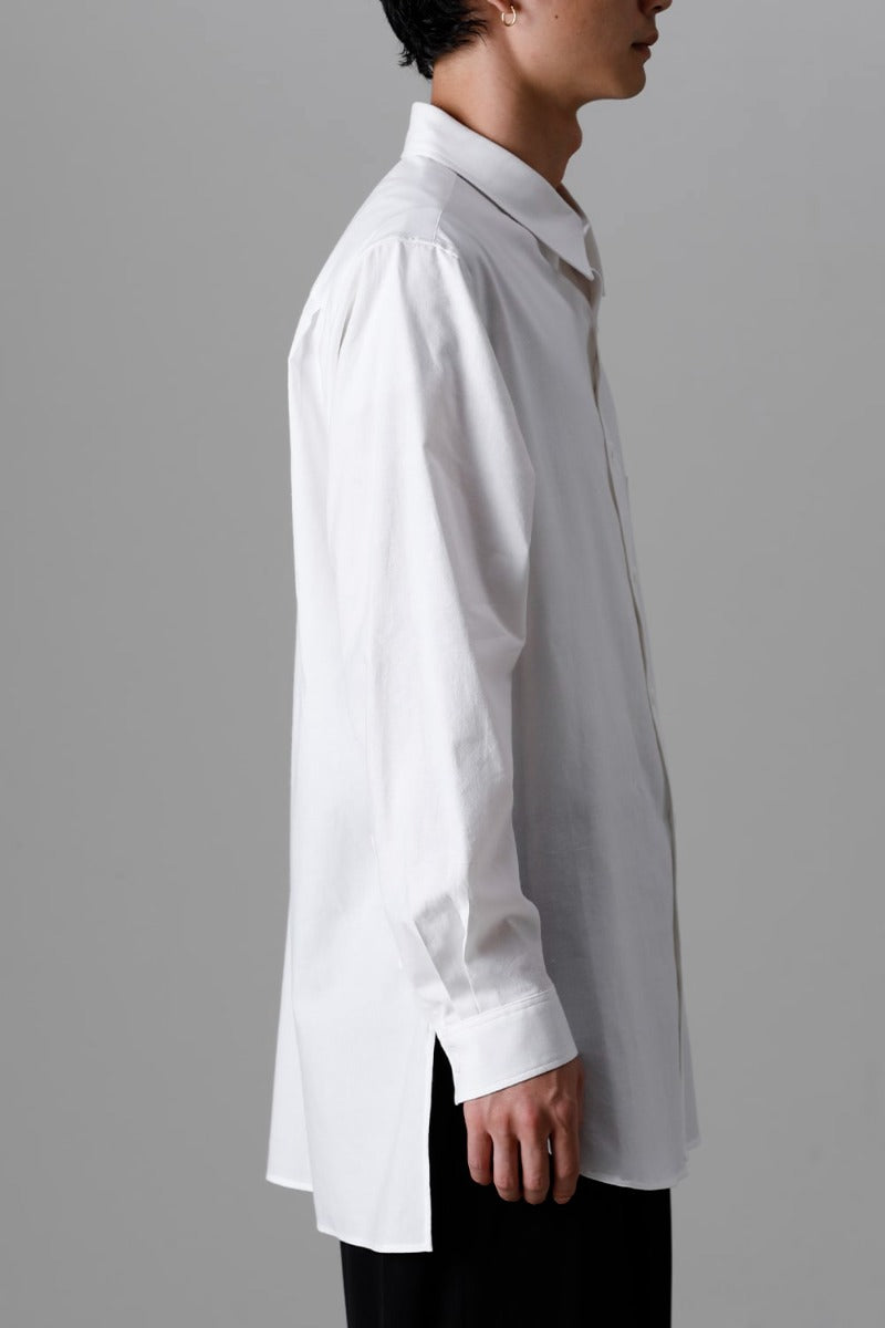 Shirt Collar Plaket Blouse  White