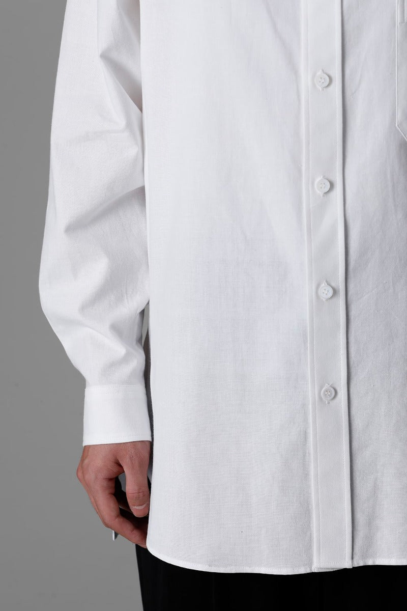 Shirt Collar Plaket Blouse  White