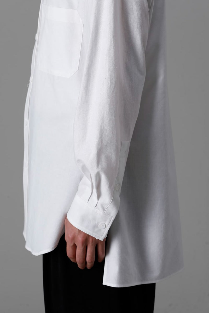 Shirt Collar Plaket Blouse  White