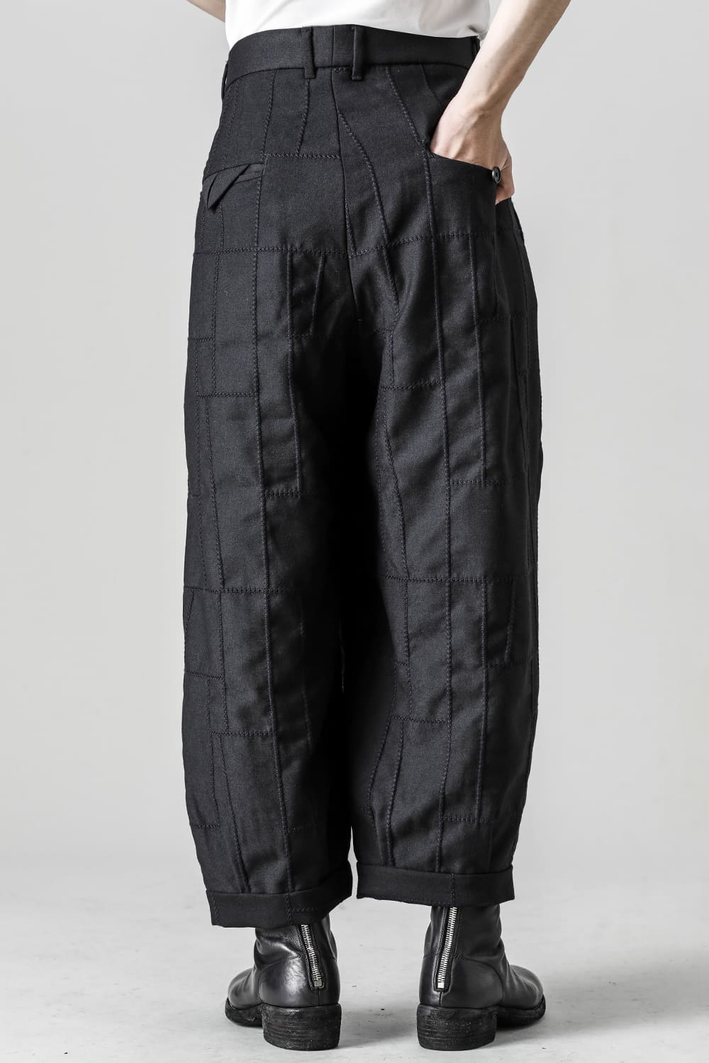 Tucked x 2 Trousers - Cross Stitched Black Stitch