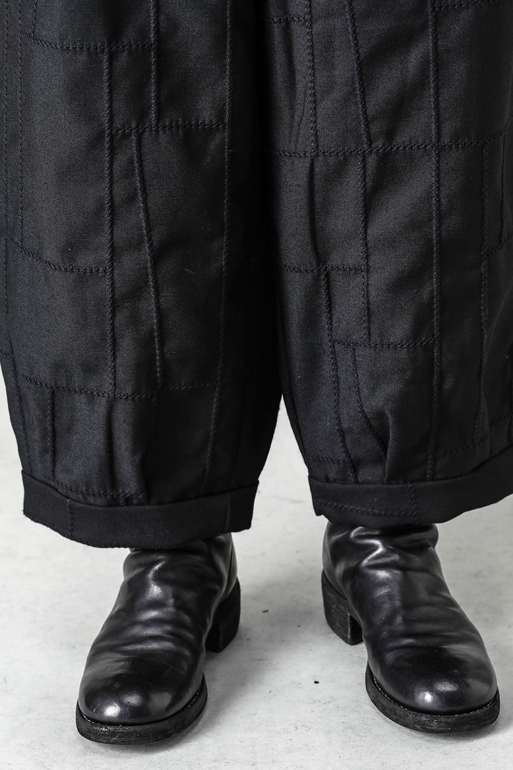 Tucked x 2 Trousers - Cross Stitched Black Stitch