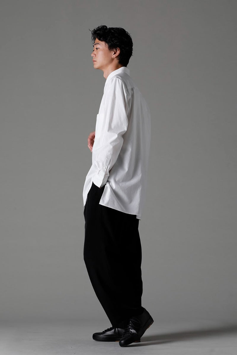 Shirt Collar Plaket Blouse  White