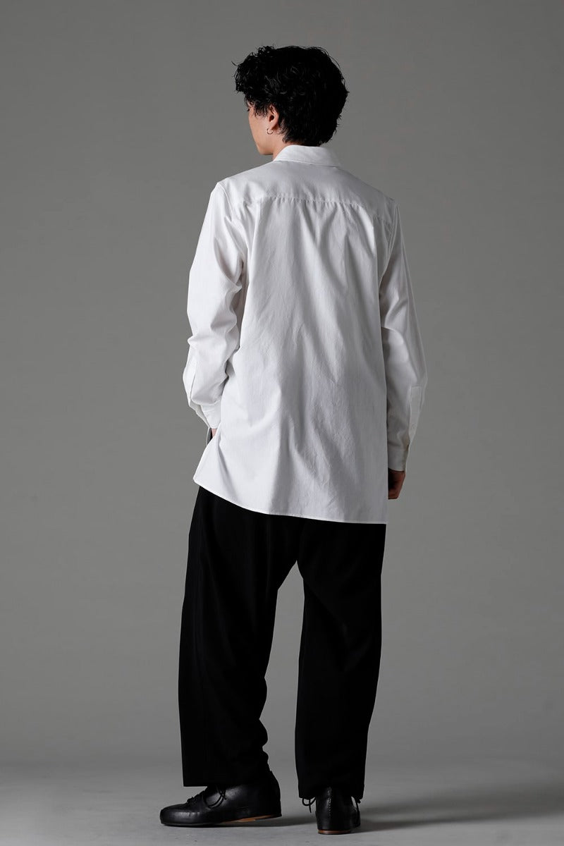 Shirt Collar Plaket Blouse  White