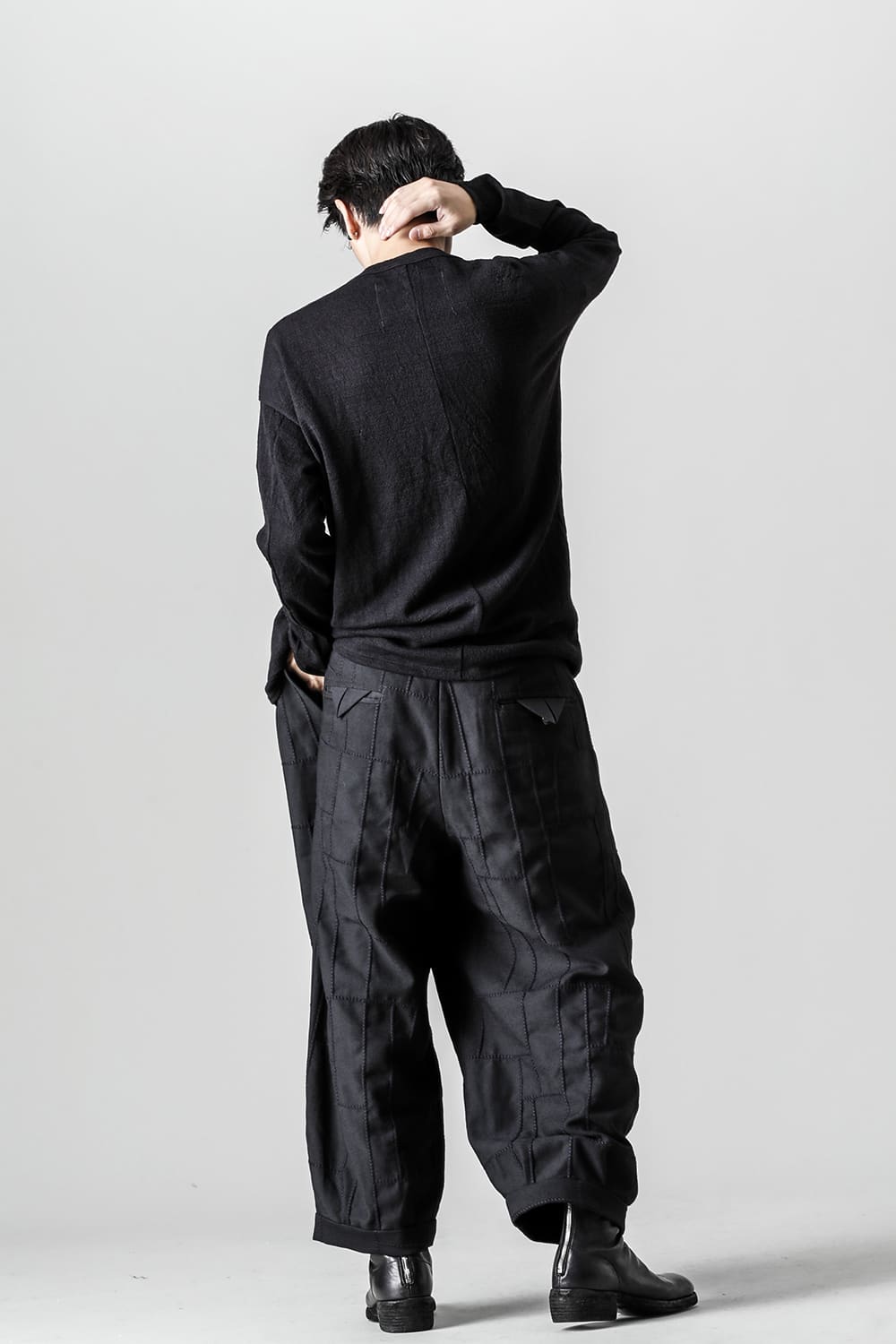 Tucked x 2 Trousers - Cross Stitched Black Stitch