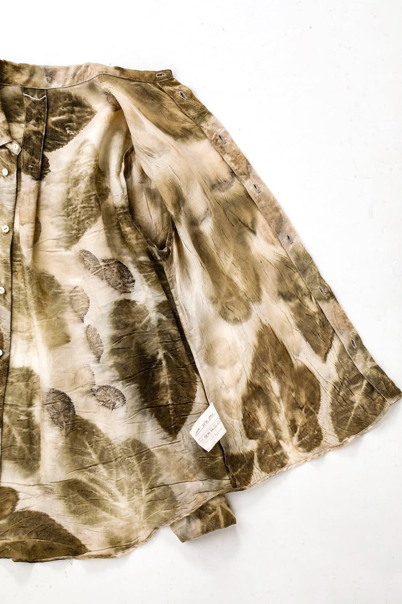 レギュラーカラーシャツ (リーフプリント)