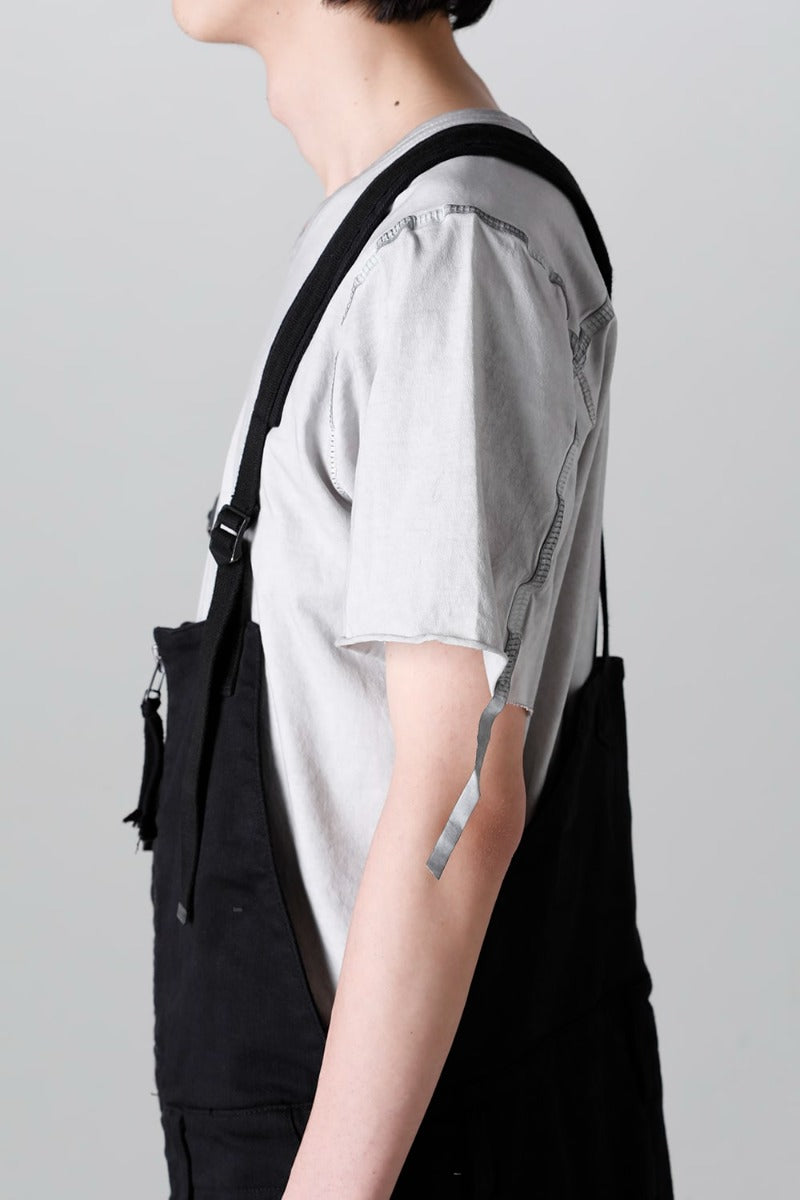 Hyper Stretch Cotton Denim Cargo Overalls  Black